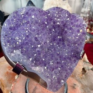 ✨ Lavender Amethyst Druzy Heart — Brazil | Ultra Sparkly | Extra Grade ✨0016